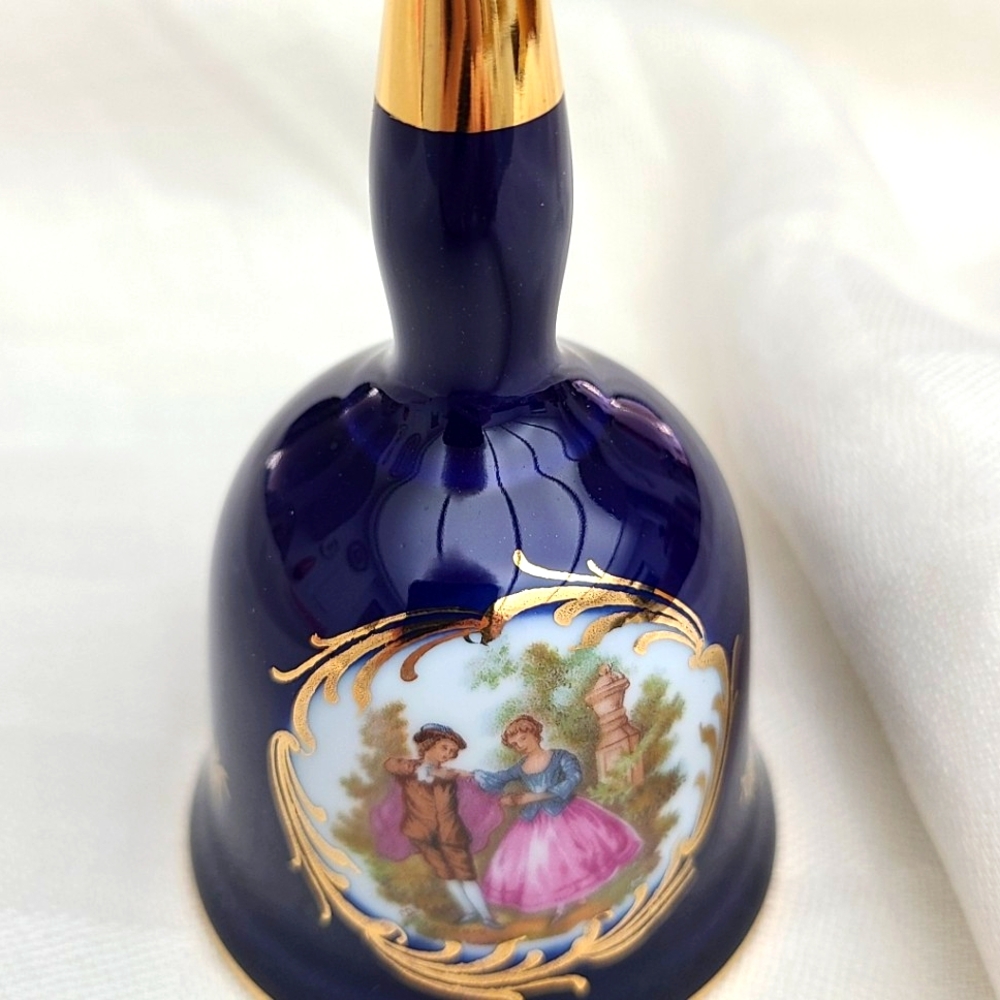 Limoges Blue and Gold Decorative Bell